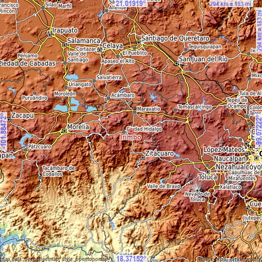 Topographic map of Irimbo