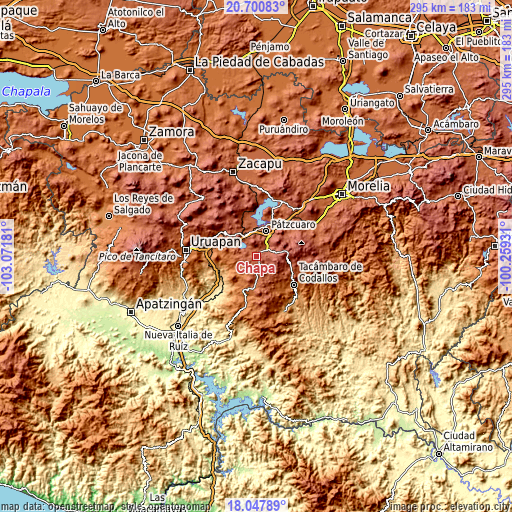 Topographic map of Chapa