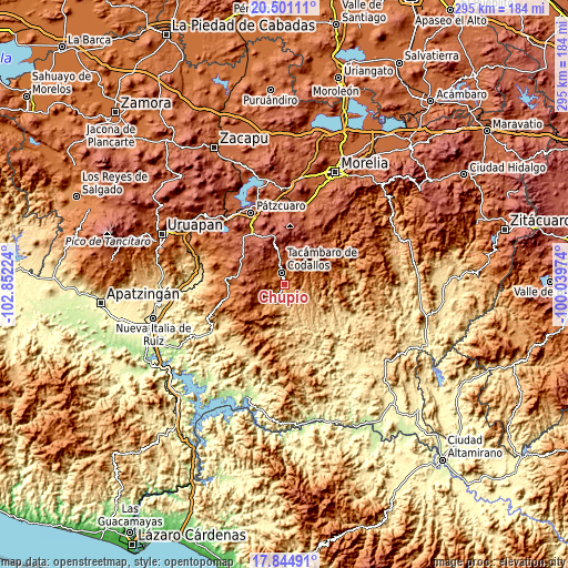 Topographic map of Chupio