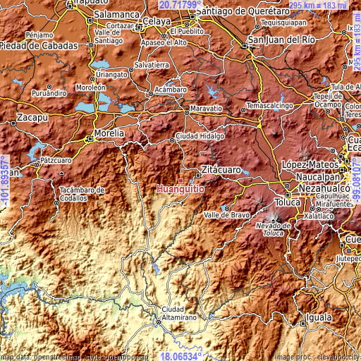 Topographic map of Huanguitío