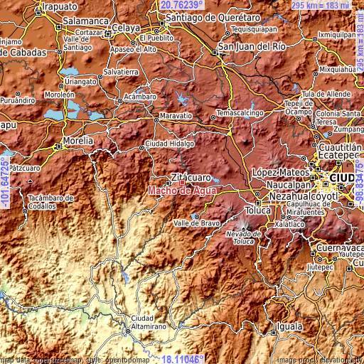 Topographic map of Macho de Agua