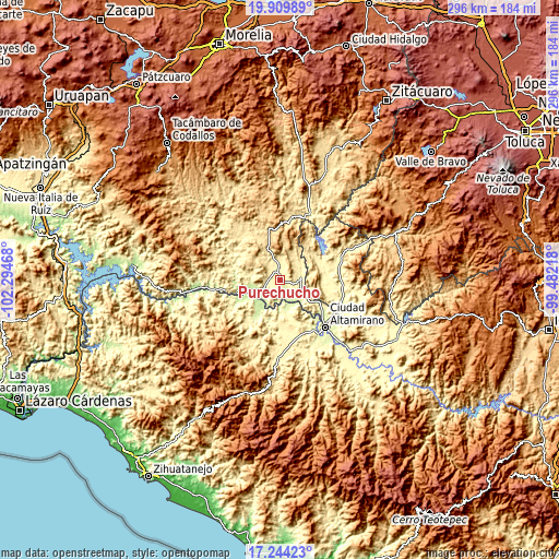 Topographic map of Purechucho