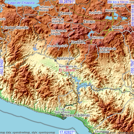 Topographic map of El Letrero