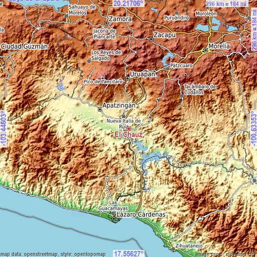 Topographic map of El Chauz