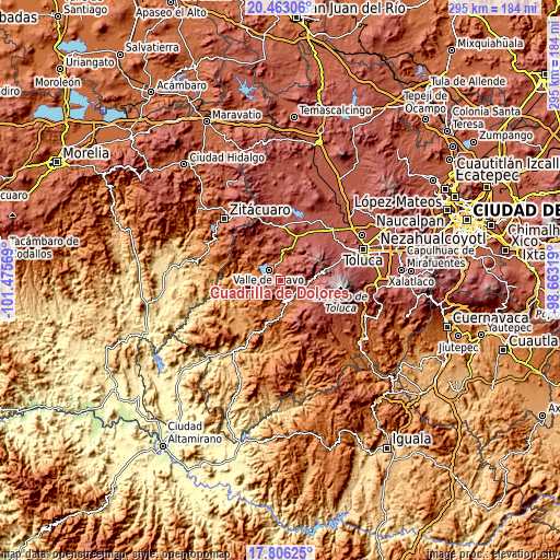 Topographic map of Cuadrilla de Dolores