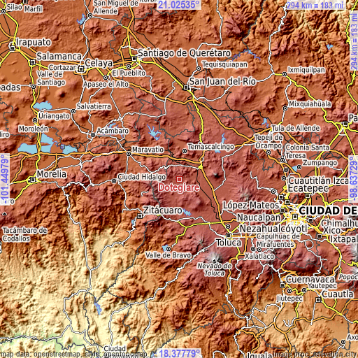 Topographic map of Dotegiare