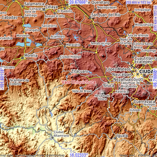 Topographic map of Vare Chiquichuca