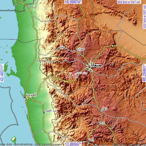 Topographic map of Al ‘Urr