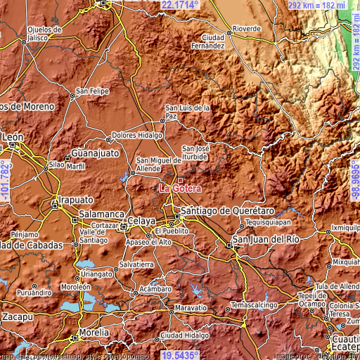 Topographic map of La Gotera