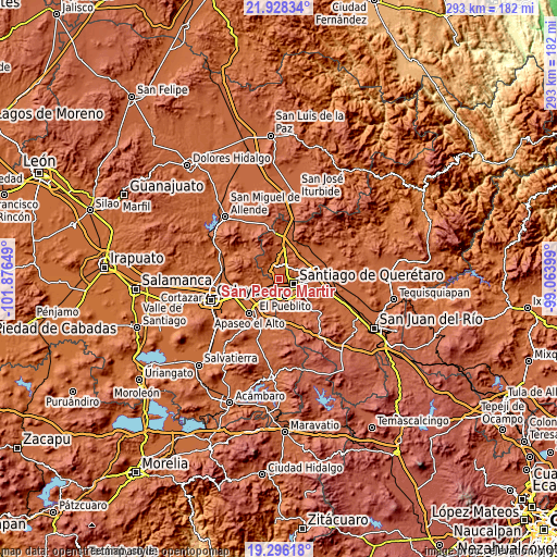 Topographic map of San Pedro Mártir