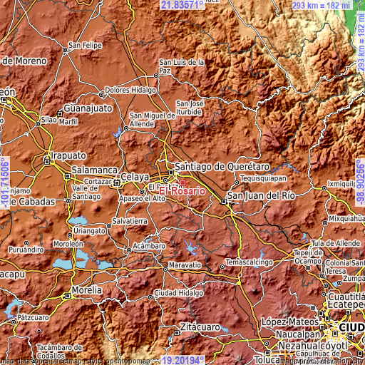 Topographic map of El Rosario