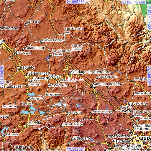 Topographic map of El Carmen