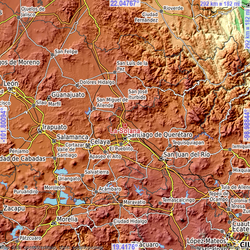 Topographic map of La Solana