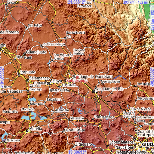 Topographic map of Saldarriaga