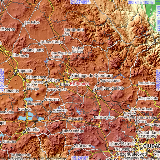 Topographic map of El Paraíso