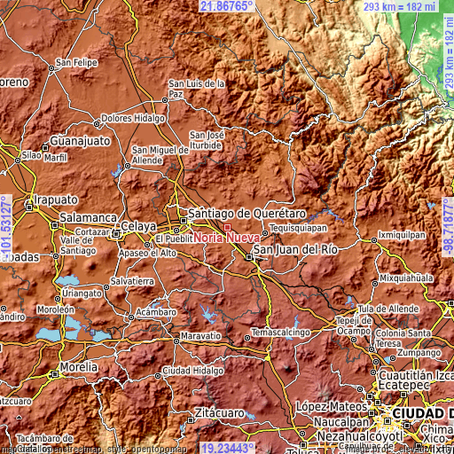 Topographic map of Noria Nueva
