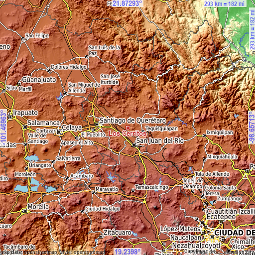 Topographic map of Los Cerritos