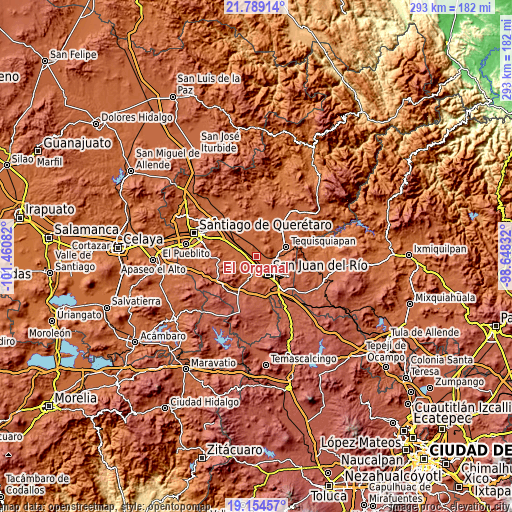 Topographic map of El Organal