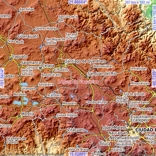 Topographic map of Laguna de Vaquerías