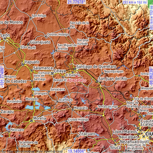 Topographic map of Apapátaro