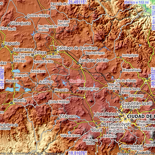 Topographic map of Mesillas