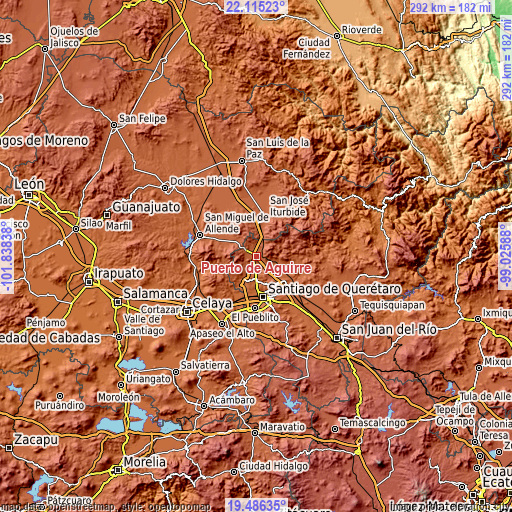 Topographic map of Puerto de Aguirre