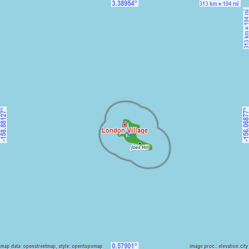 Topographic map of London Village