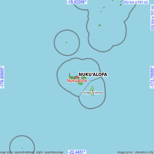 Topographic map of Nuku‘alofa