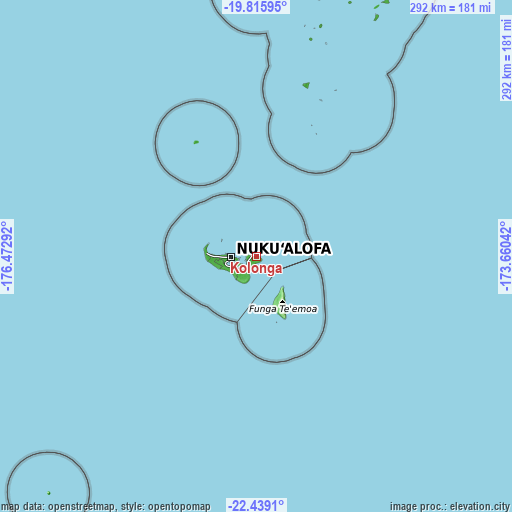 Topographic map of Kolonga