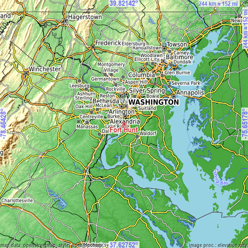 Topographic map of Fort Hunt