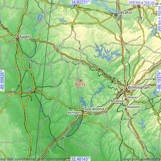 Topographic map of Berry