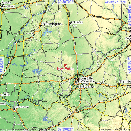 Topographic map of New Pekin