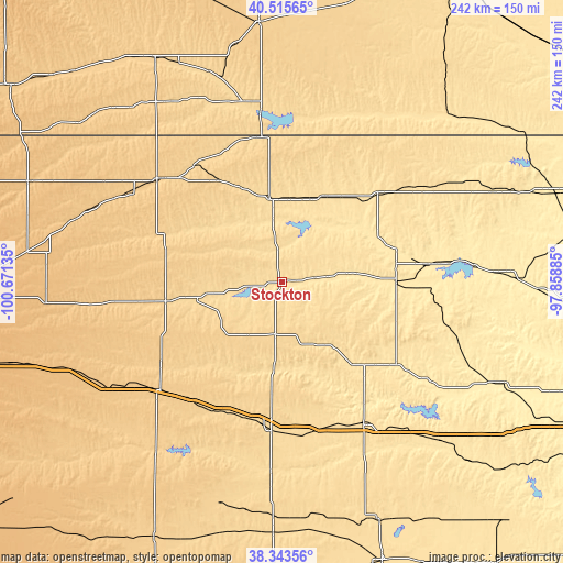 Topographic map of Stockton