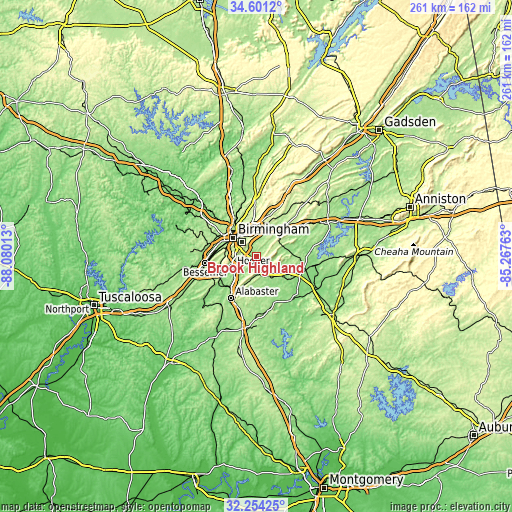 Topographic map of Brook Highland