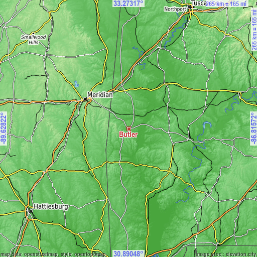 Topographic map of Butler