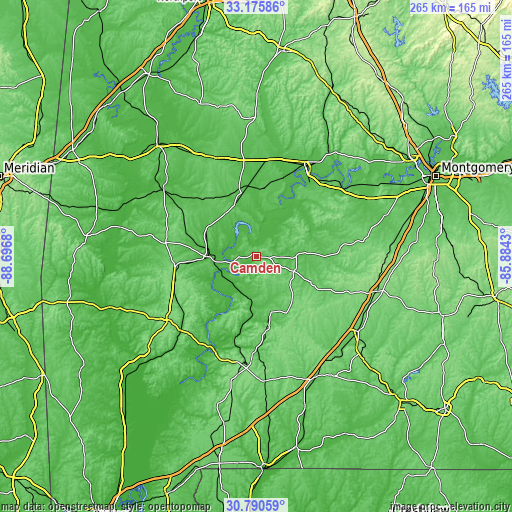 Topographic map of Camden