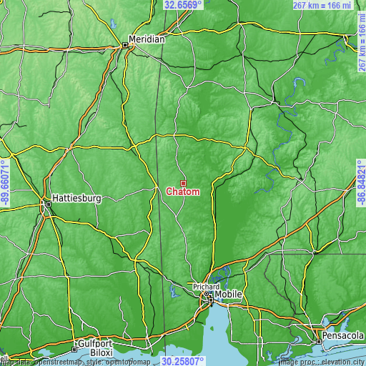 Topographic map of Chatom