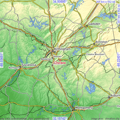 Topographic map of Chelsea