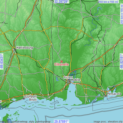 Topographic map of Citronelle