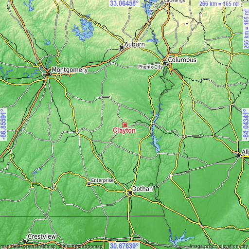 Topographic map of Clayton