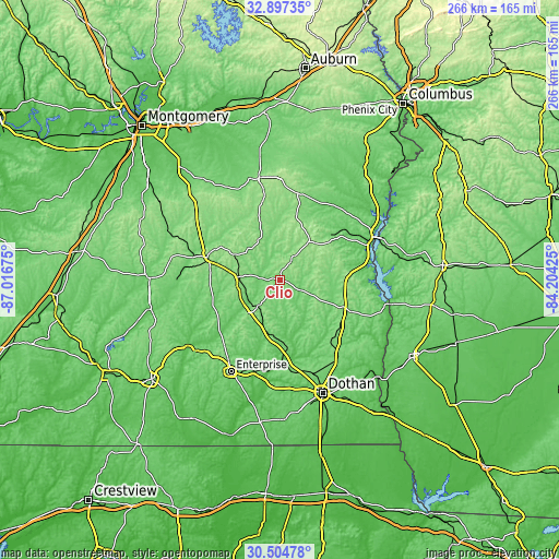 Topographic map of Clio