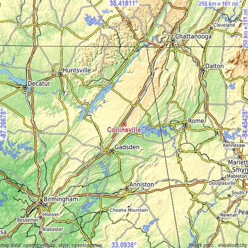 Topographic map of Collinsville