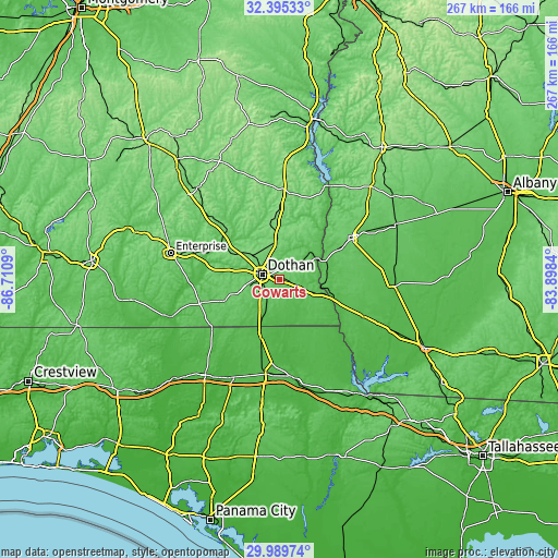 Topographic map of Cowarts