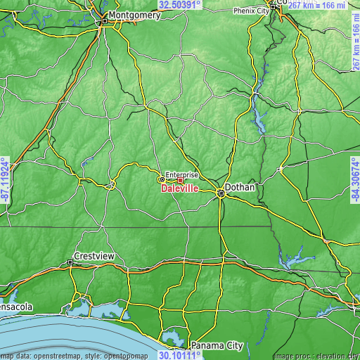 Topographic map of Daleville