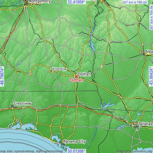 Topographic map of Dothan