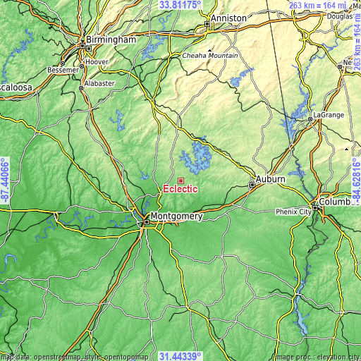 Topographic map of Eclectic