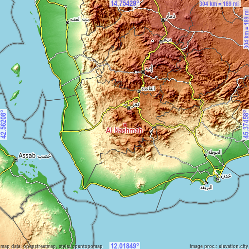 Topographic map of Al Nashmah
