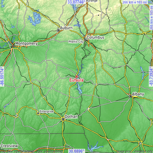 Topographic map of Eufaula