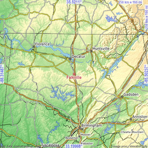 Topographic map of Falkville