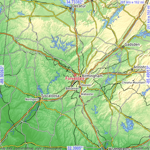 Topographic map of Forestdale